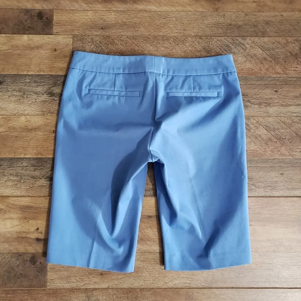 Ecru Shorts Sky Blue The Atkins Bermuda Stretch Golf Sporty Size 4 Preppy Active - Picture 5 of 9